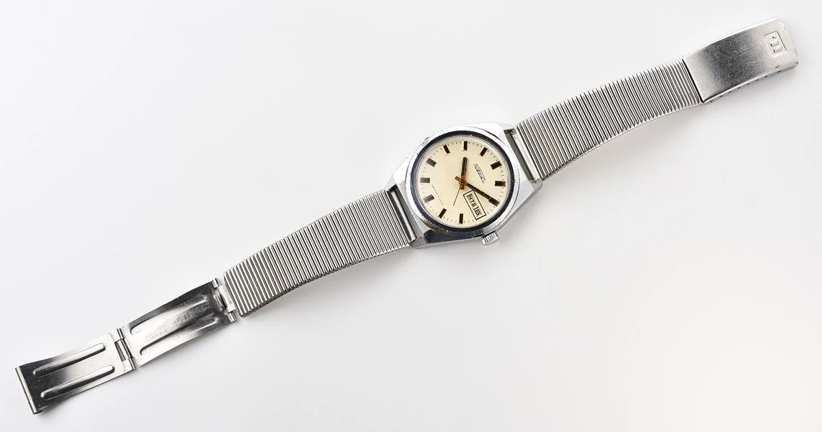 Raketa vintage mechanical wrist watch with double calendar