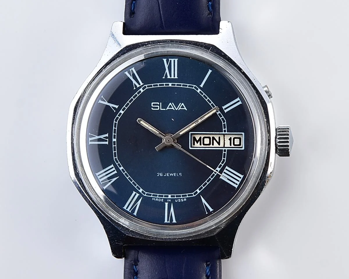 Large vintage Slava Soviet mechanical watch