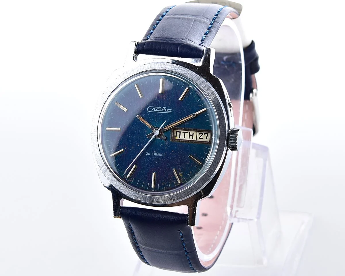 Slava Soviet mechanical vintage wristwatch