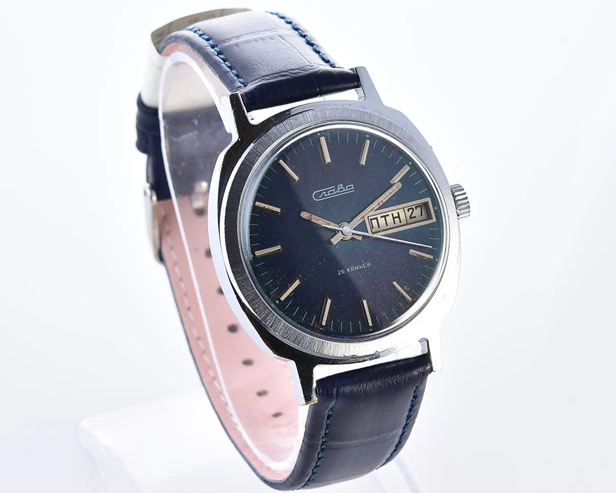 Slava Soviet mechanical vintage wristwatch