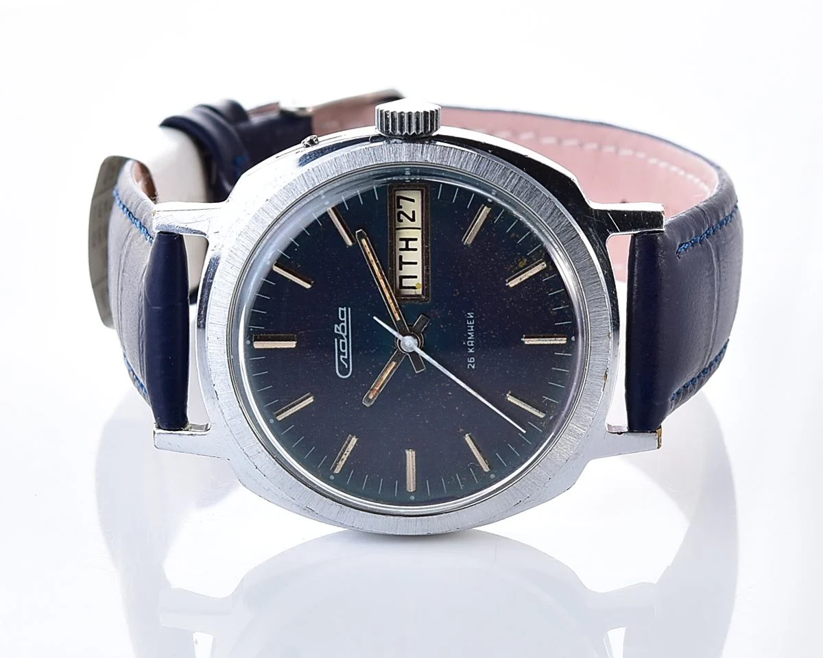 Slava Soviet mechanical vintage wristwatch