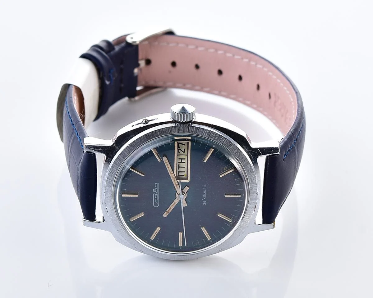 Slava Soviet mechanical vintage wristwatch