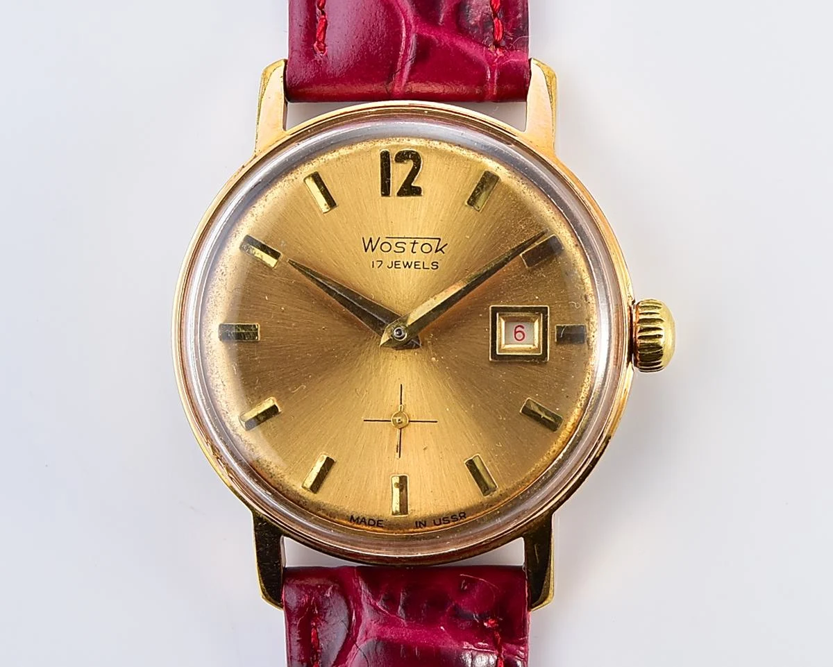 Vintage Soviet Wostok (Vostok) mechanical gold-plated wristwatch