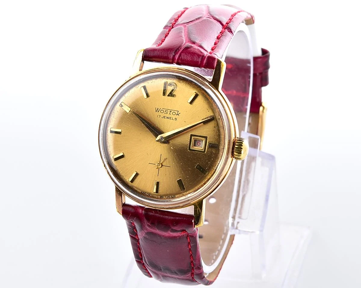 Vintage Soviet Wostok (Vostok) mechanical gold-plated wristwatch