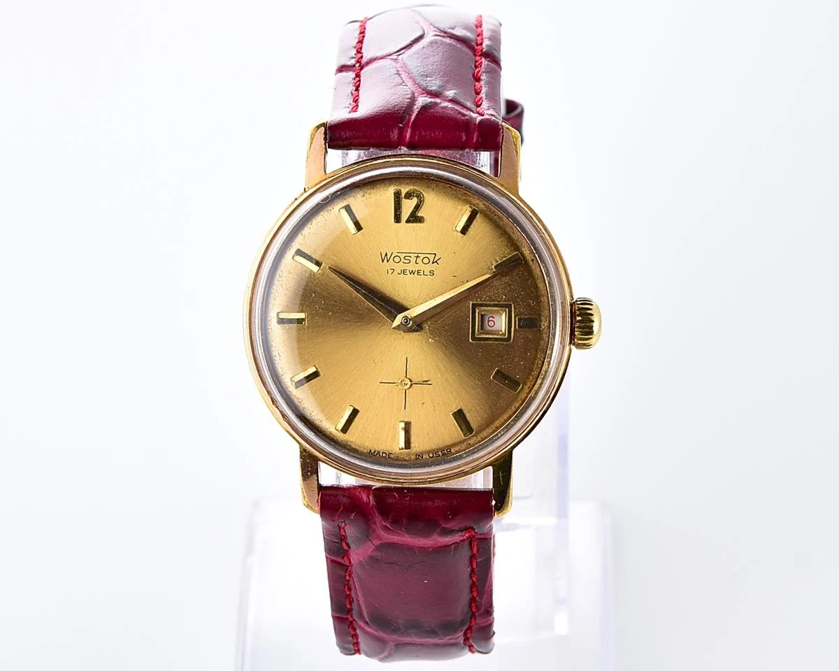 Vintage Soviet Wostok (Vostok) mechanical gold-plated wristwatch
