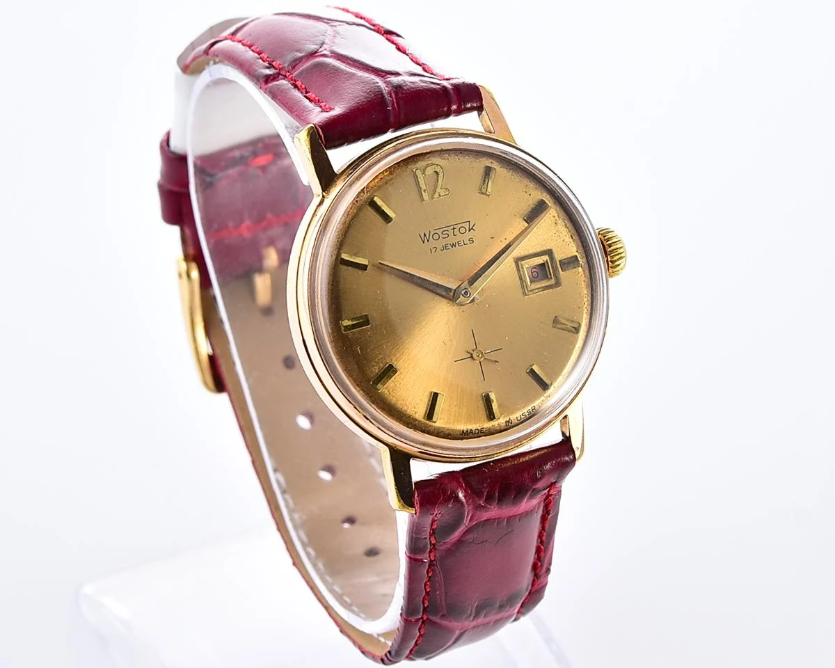 Vintage Soviet Wostok (Vostok) mechanical gold-plated wristwatch