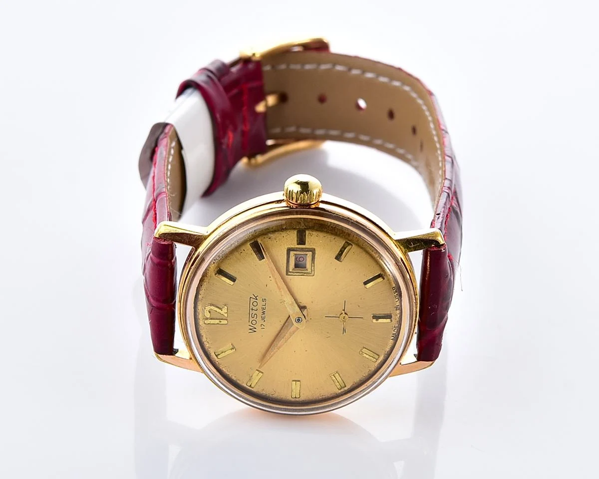 Vintage Soviet Wostok (Vostok) mechanical gold-plated wristwatch