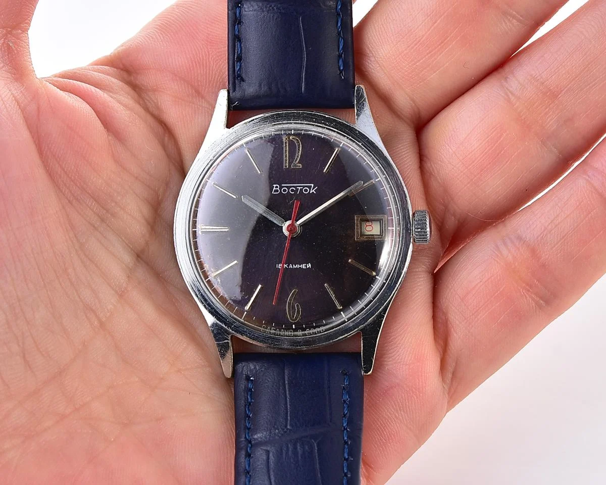 Soviet Wostok (Vostok) mechanical wristwatch – with engraved back