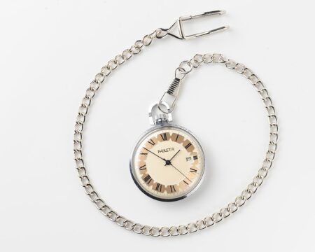 Excellent soviet RAKETA mechanical pocket watch with calendar