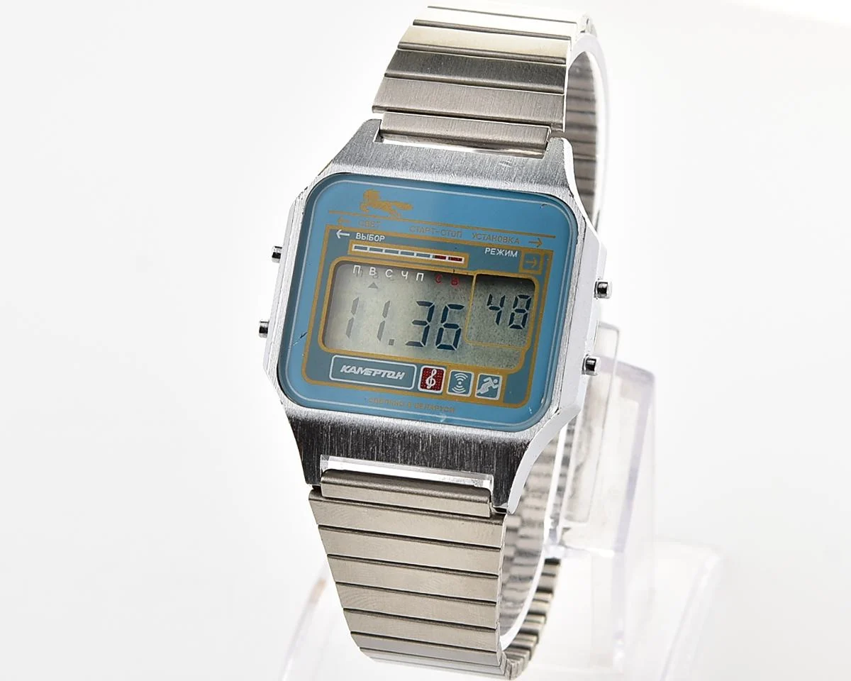 Excellent digital vintage wristwatch Electronika Camerton (Electronika-5) - with three melodies!