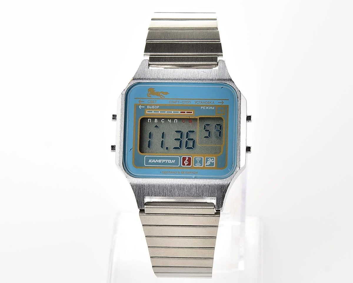 Excellent digital vintage wristwatch Electronika Camerton (Electronika-5) - with three melodies!