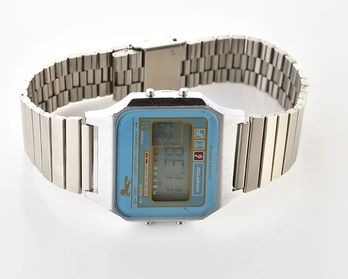 Excellent digital vintage wristwatch Electronika Camerton (Electronika-5) - with three melodies!