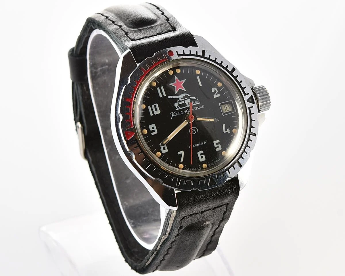Vostok Komandirskie Tank mechanical wristwatch