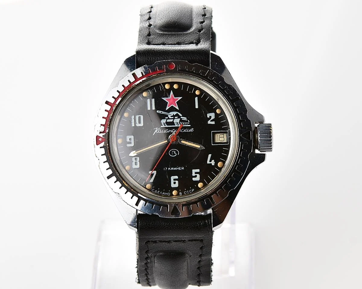 Vostok Komandirskie Tank mechanical wristwatch