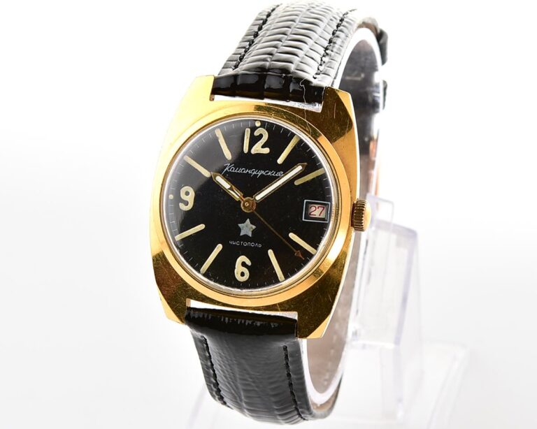 Soviet gold-plated Vostok Komandirskie mechanical watch - Zakaz MO CCCP!