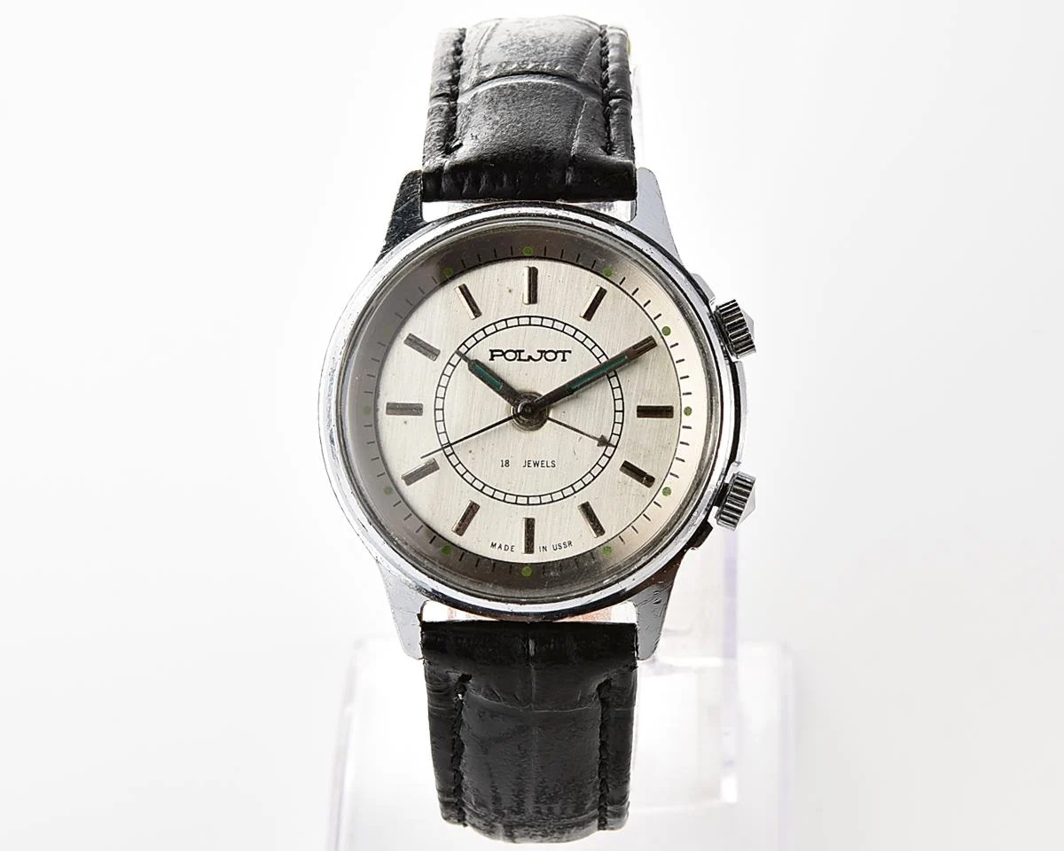 Soviet Poljot-cricket mechanical watch with alarm clock function