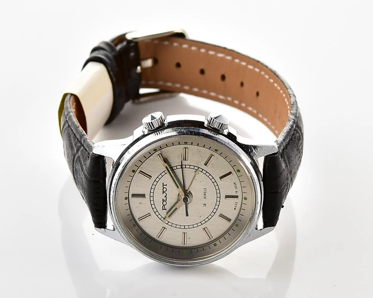 Soviet Poljot-cricket mechanical watch with alarm clock function