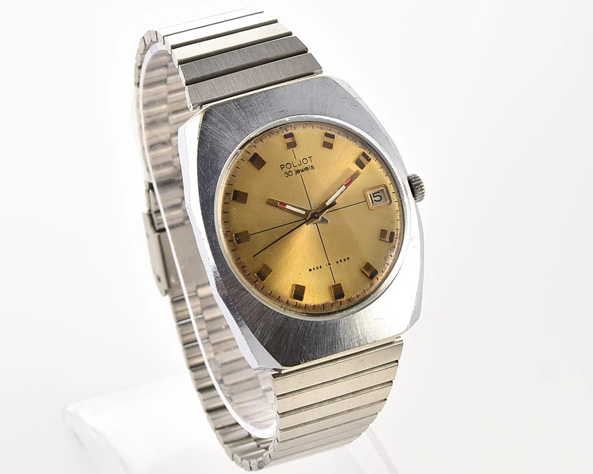 Soviet Poljot Soviet mechanical watch with automatic self-winding 30 jewels movement