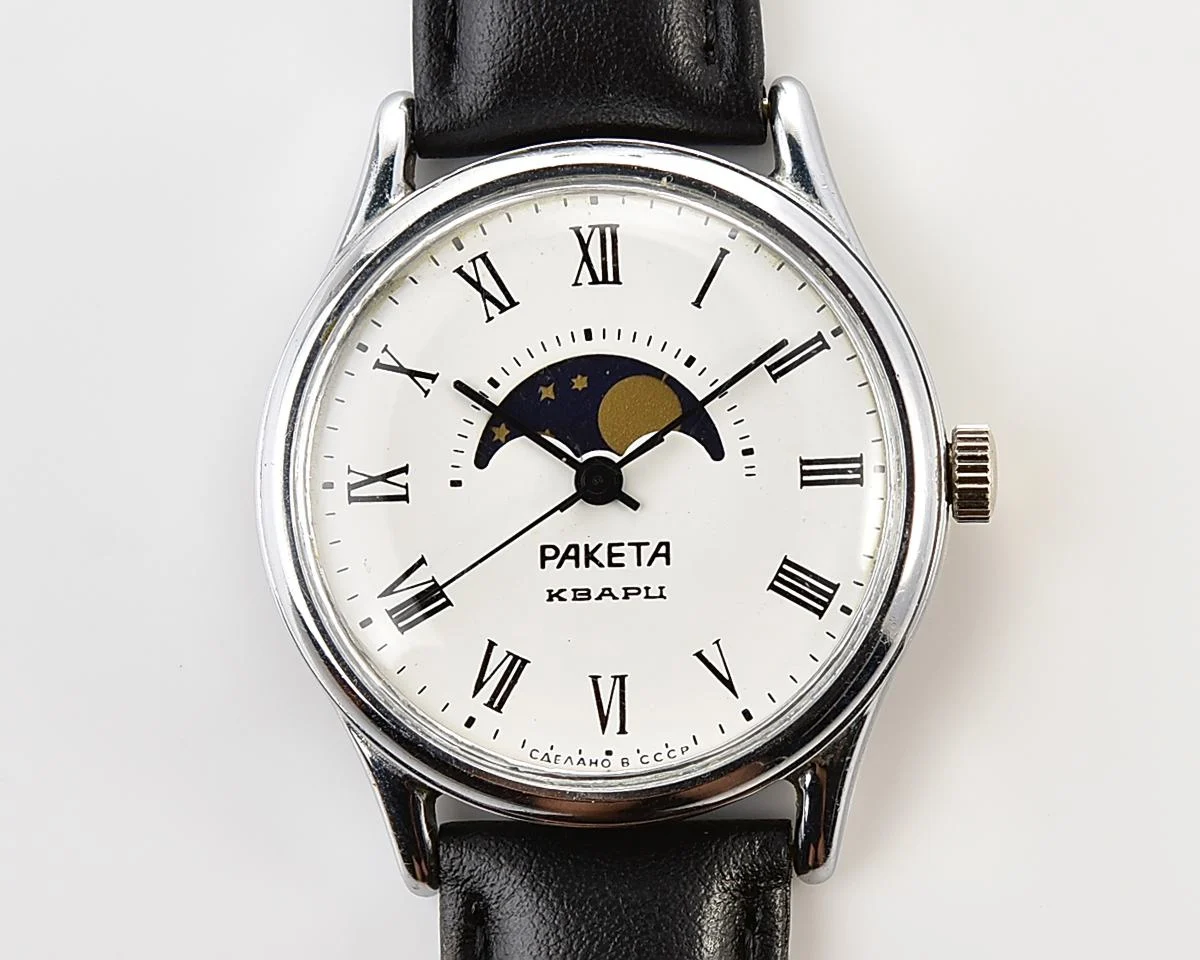 Excellent Soviet Raketa Moon Phases quartz watch
