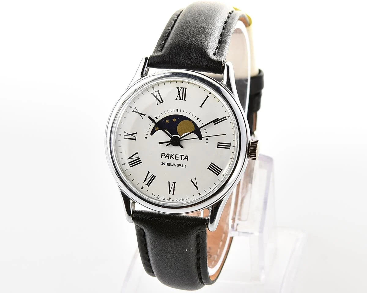 Excellent Soviet Raketa Moon Phases quartz watch