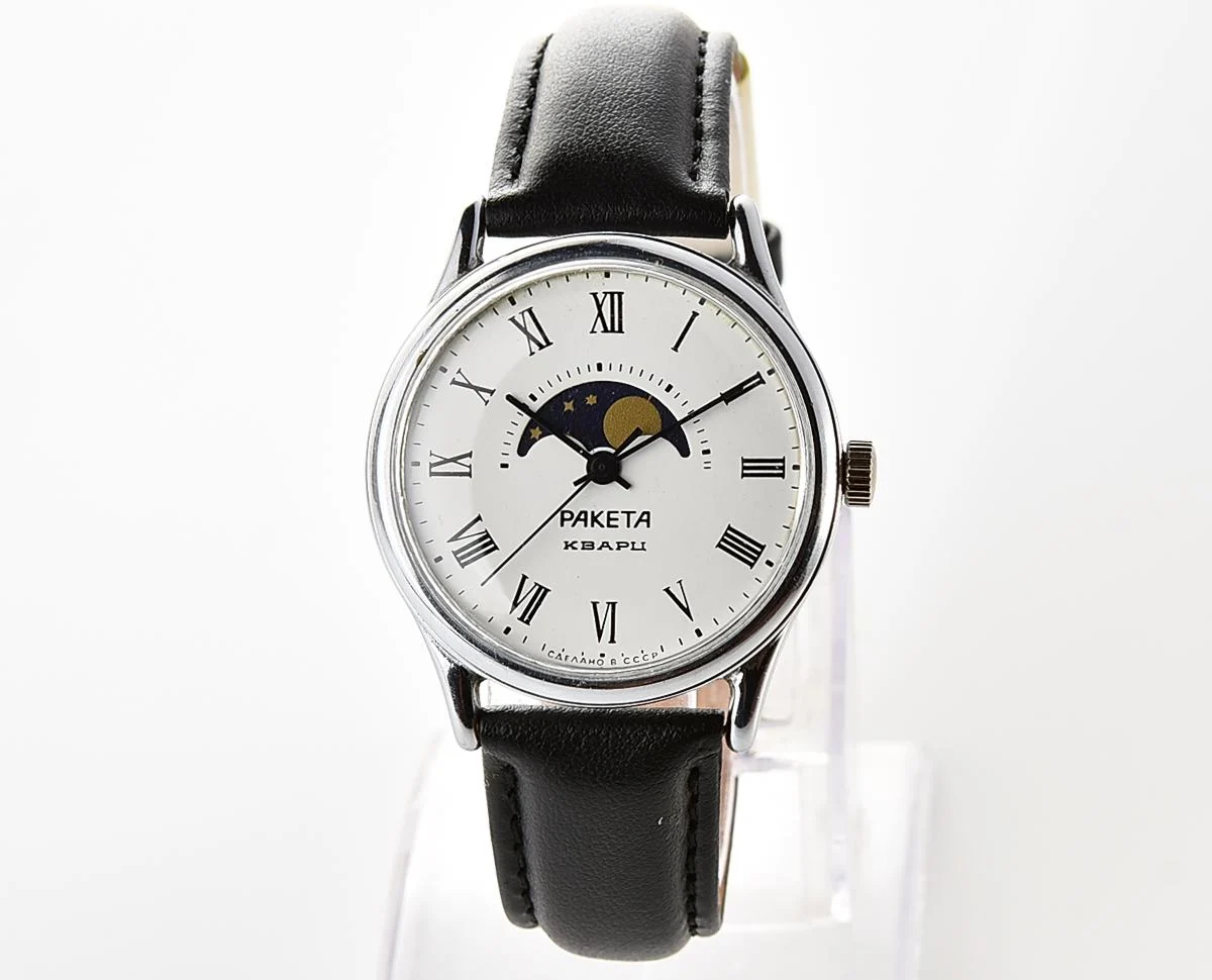 Excellent Soviet Raketa Moon Phases quartz watch