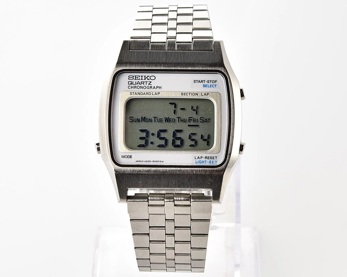 Vintage Seiko A229-5010 Digital Quartz Chronograph wristwatch from October 1978!