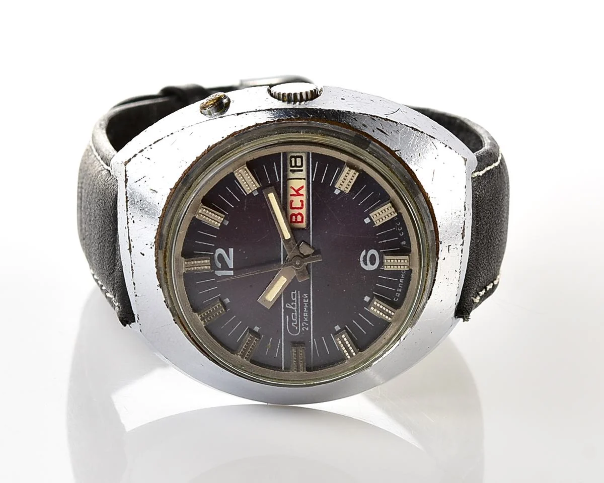 Large Soviet mechanical Slava vintage wristwatch