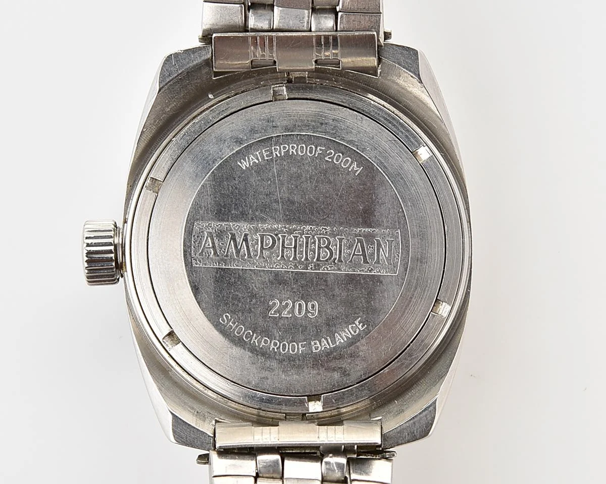 Soviet Vostok Amphibia watch, stainless steel tonneau case