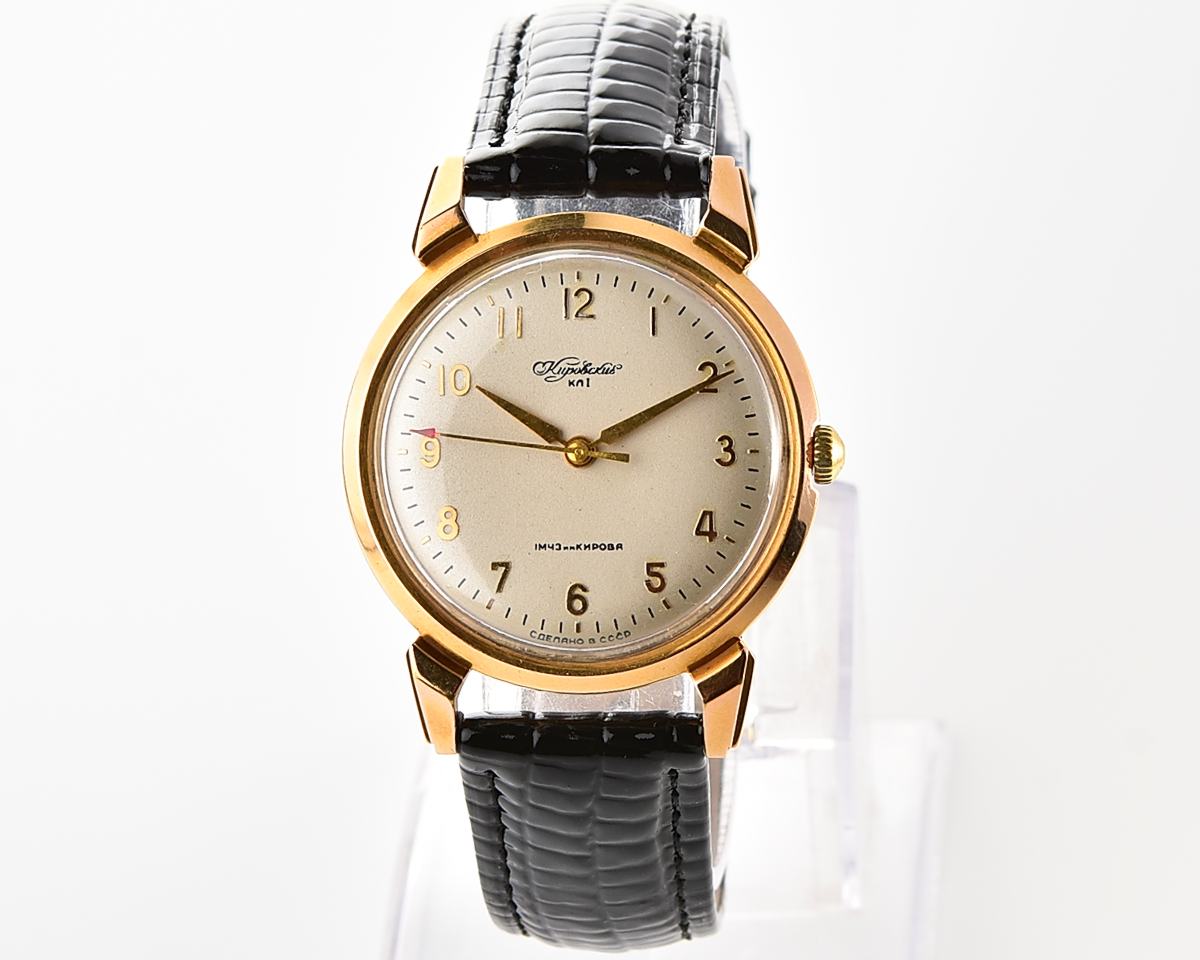 RARE! Beautiful vintage soviet gold-plated Kirovskie wristwatch from 1950s