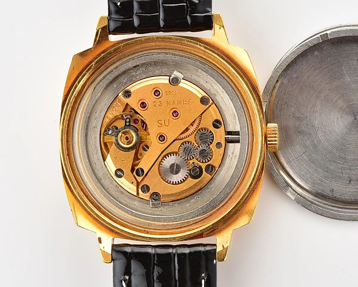 Large Luch Soviet vintage gold-plated wrist watch