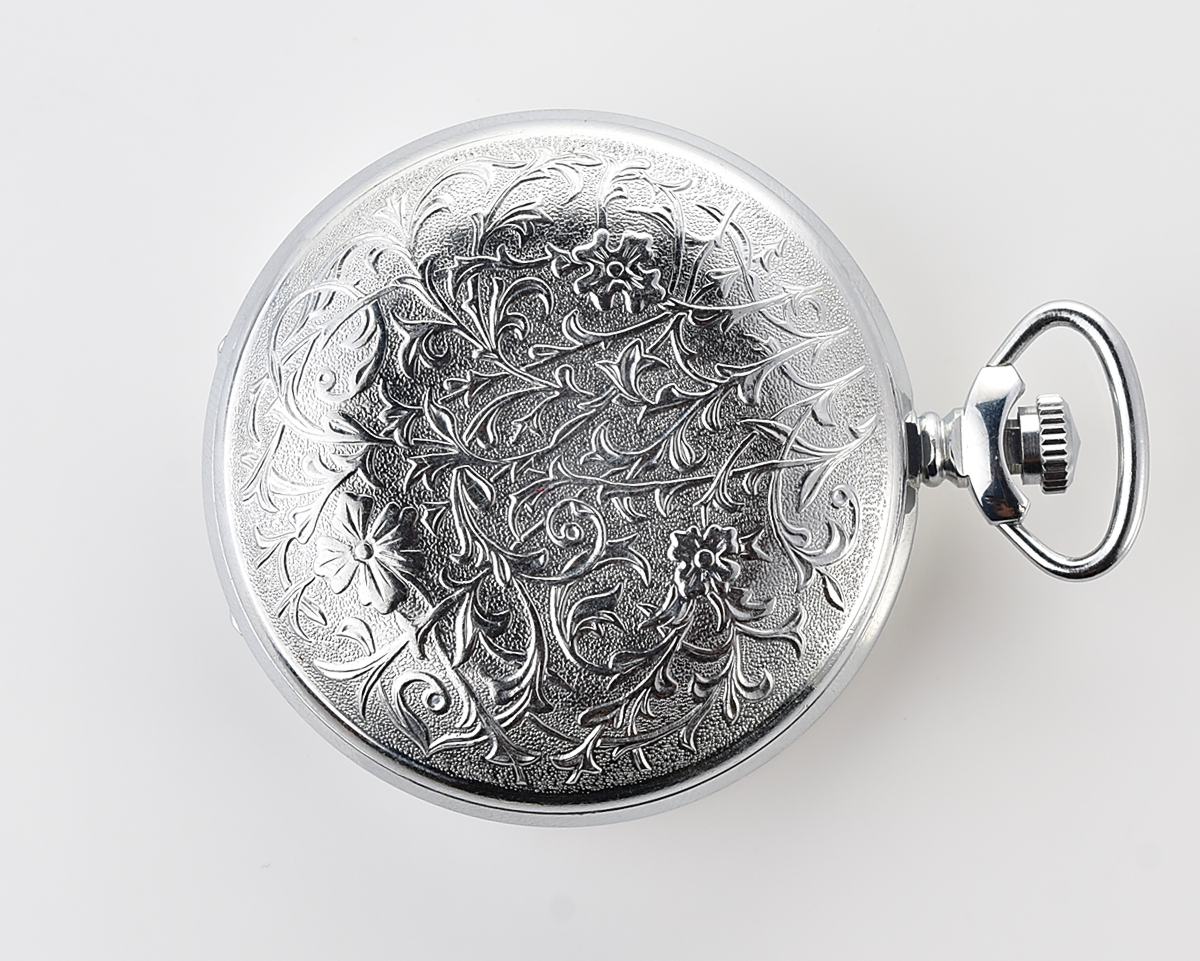 Excellent vintage soviet Molnija pocket watch with box and chain