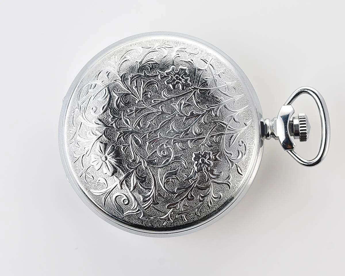 Excellent vintage Soviet Molnija pocket watch with box and chain