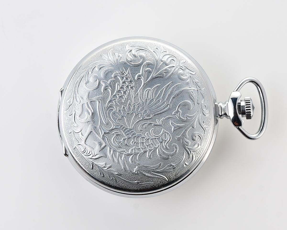 Excellent vintage soviet Molnija pocket watch with box and chain