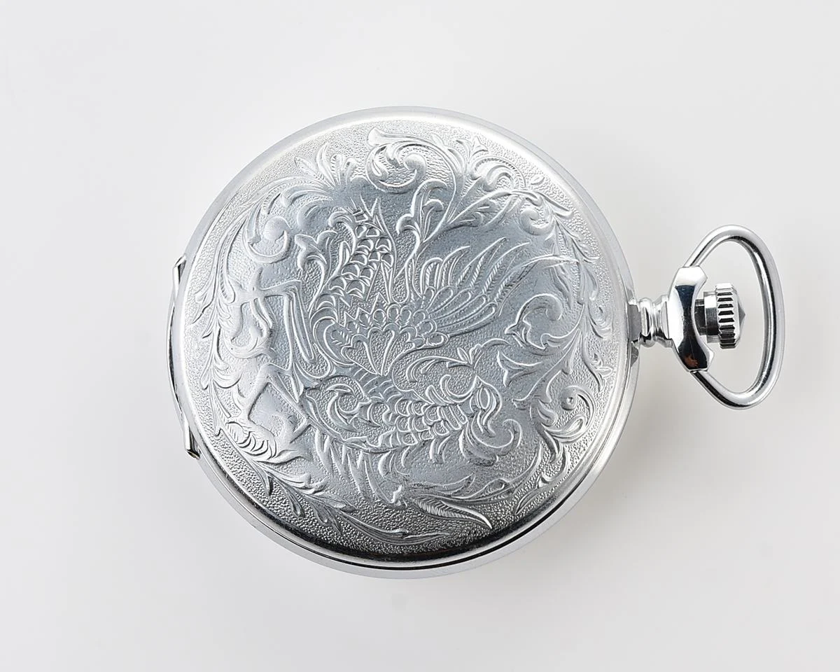 Excellent vintage Soviet Molnija pocket watch with box and chain