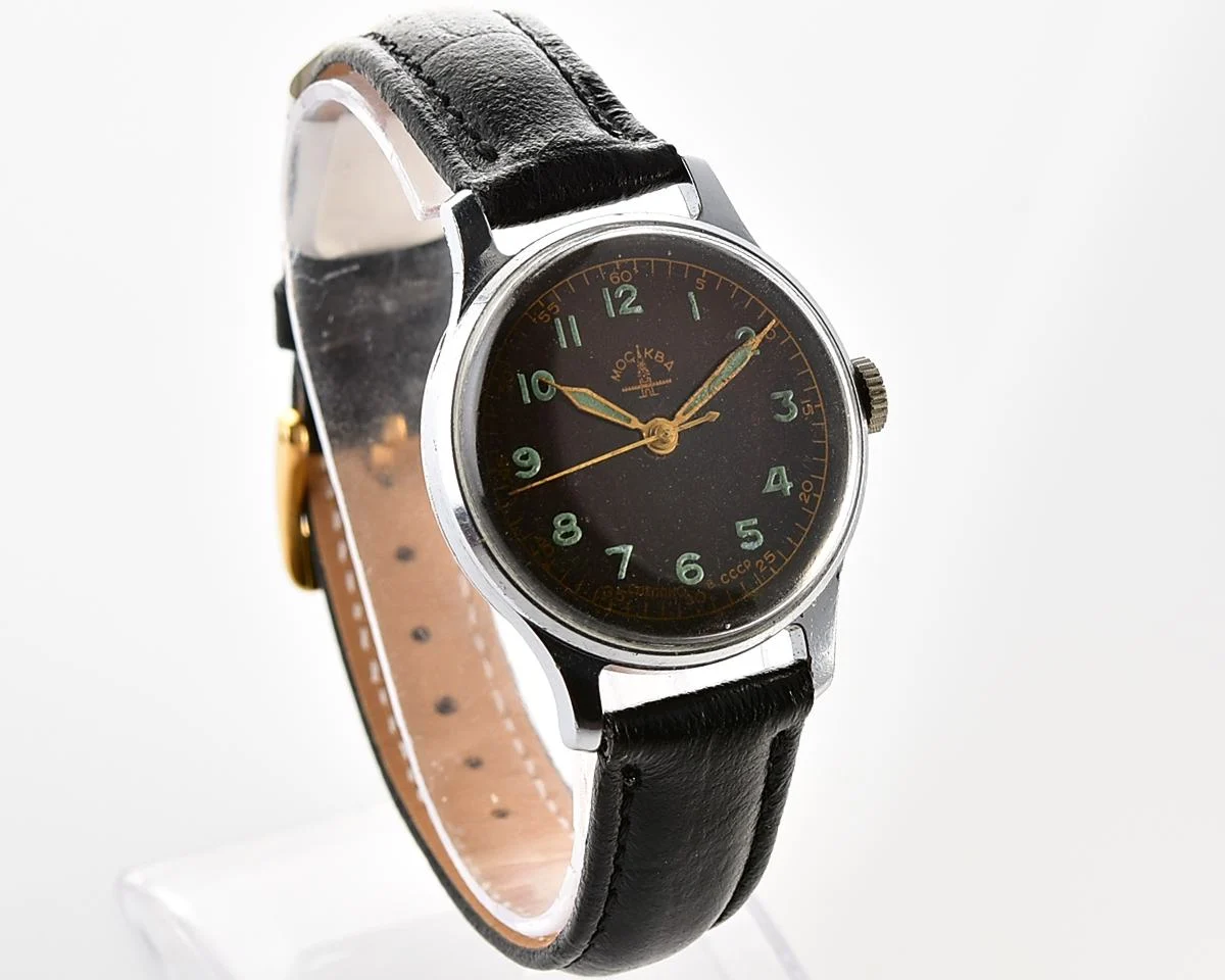 Vintage Soviet mechanical watch Moskva - uncommon version