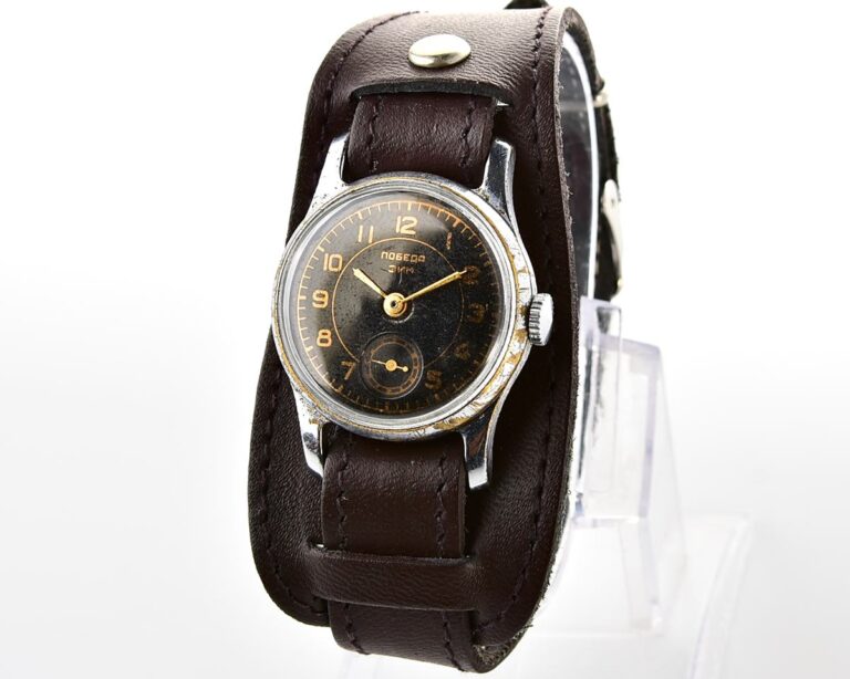 Vintage soviet mechanical watch POBEDA ZIM from the 1950s