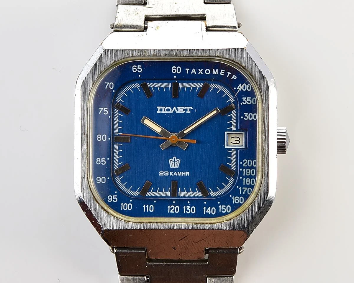 Poljot Tachometer vintage Soviet watch with automatic mechanical movement