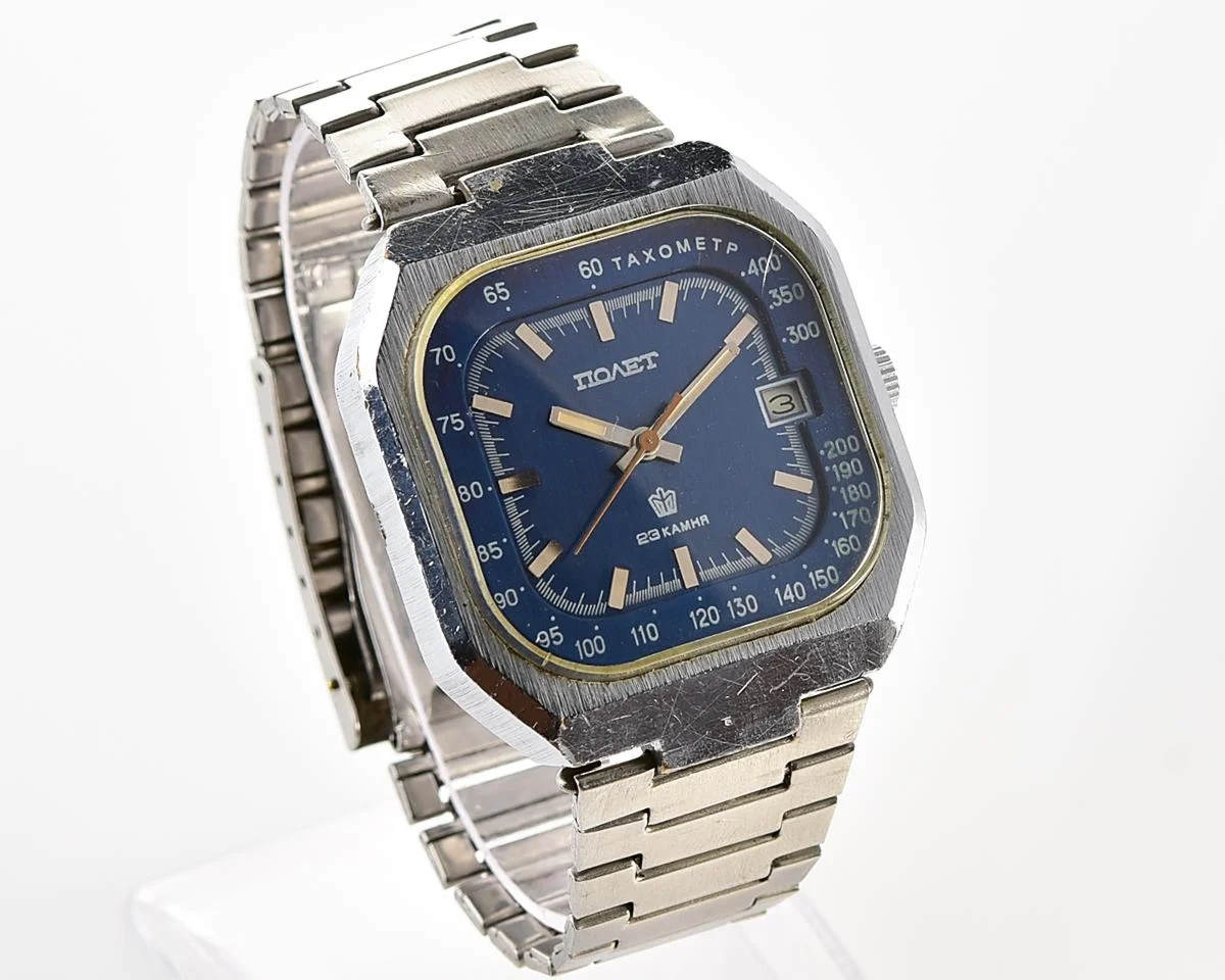Poljot Tachometer vintage Soviet watch with automatic mechanical movement