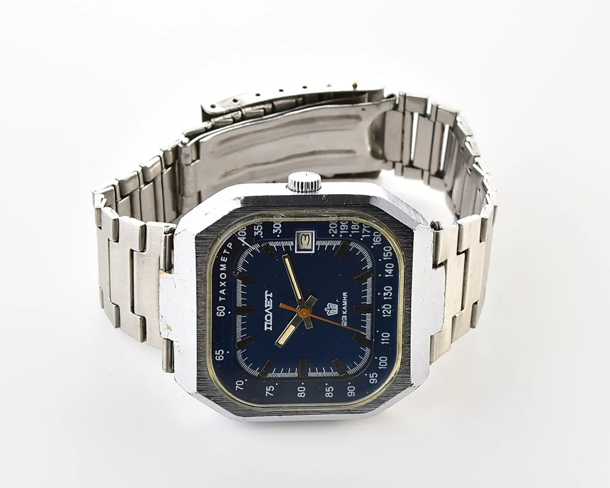 Poljot Tachometer vintage Soviet watch with automatic mechanical movement
