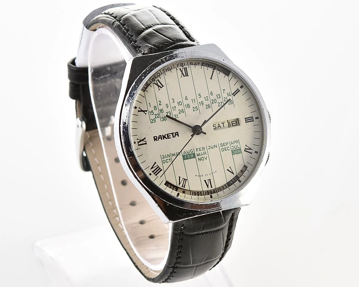 Soviet Raketa perpetual calendar watch