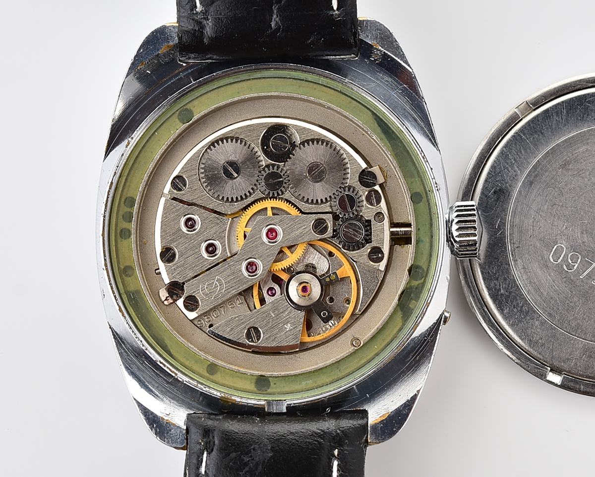 Large soviet mechanical vintage watch Slava "Fridge" with vertical calendar