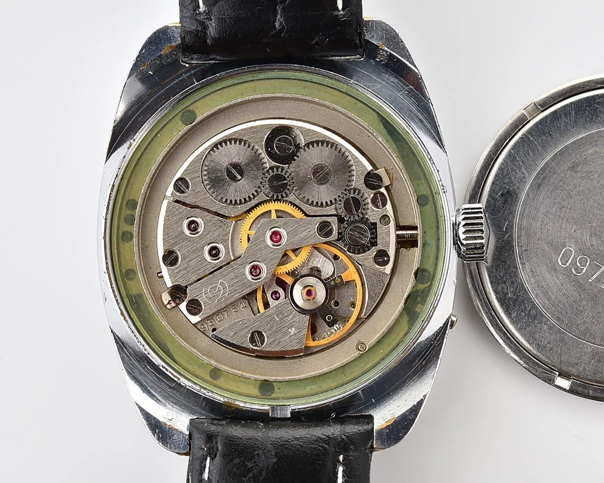 Large Soviet mechanical vintage watch Slava "Fridge" with vertical calendar