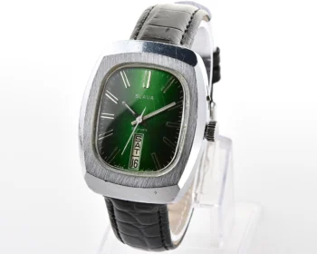 Large Soviet mechanical vintage watch Slava "Fridge" with vertical calendar