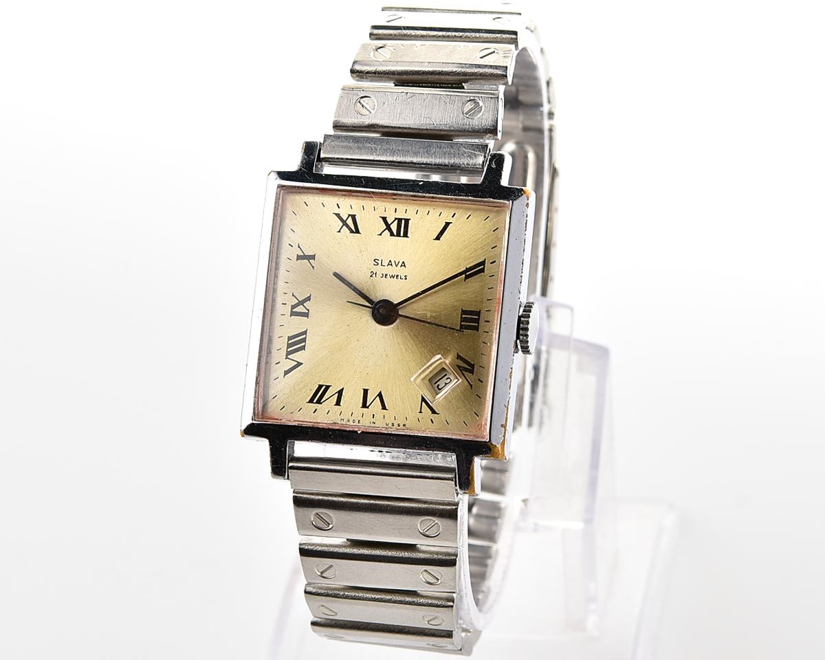 Soviet Slava vintage mechanical wristwatch