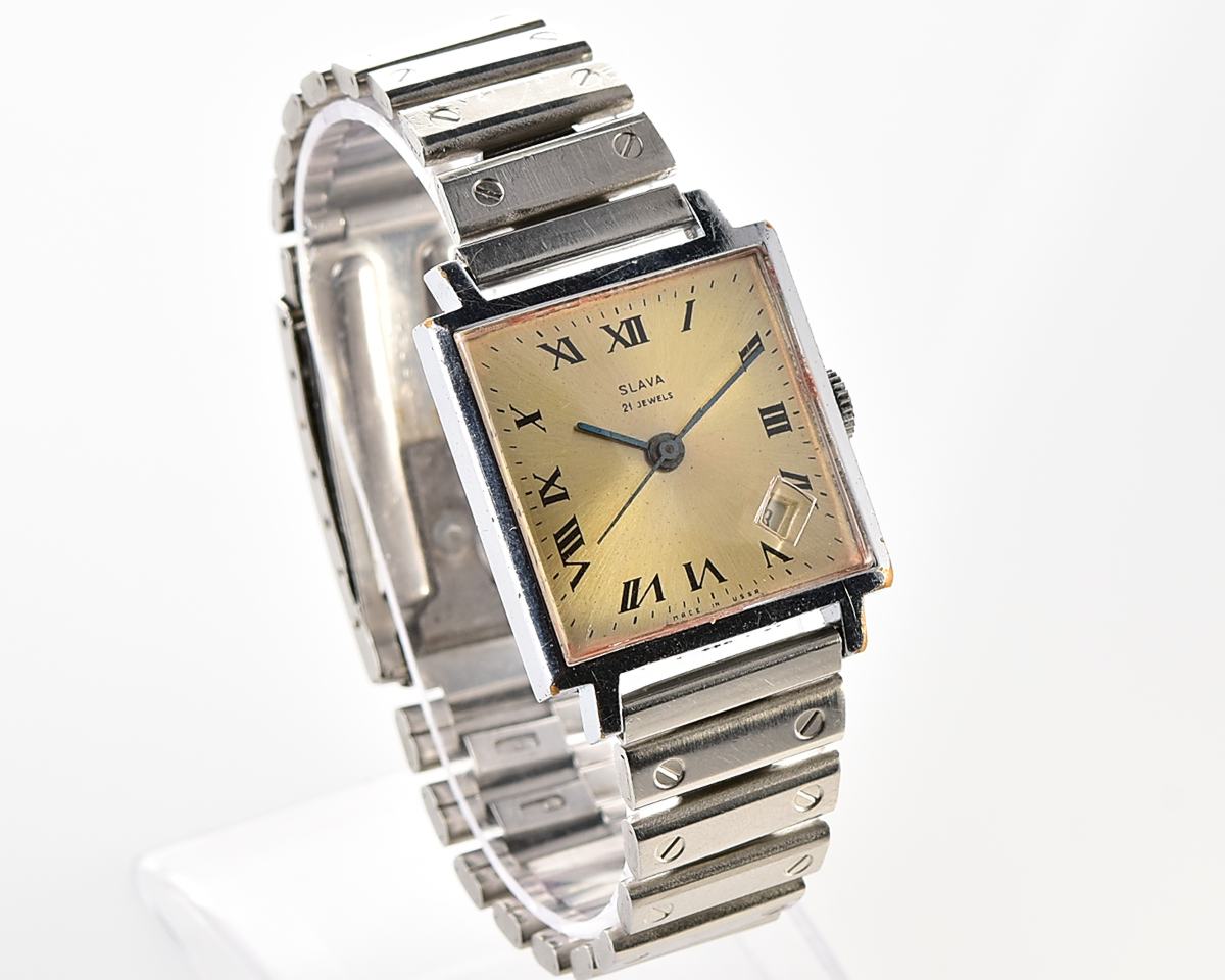 Soviet Slava vintage mechanical wristwatch
