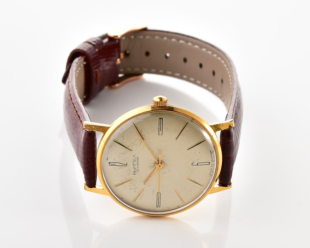 Vympel gold-plated vintage mechanical wristwatch, the 1st Moskow Watch Factory