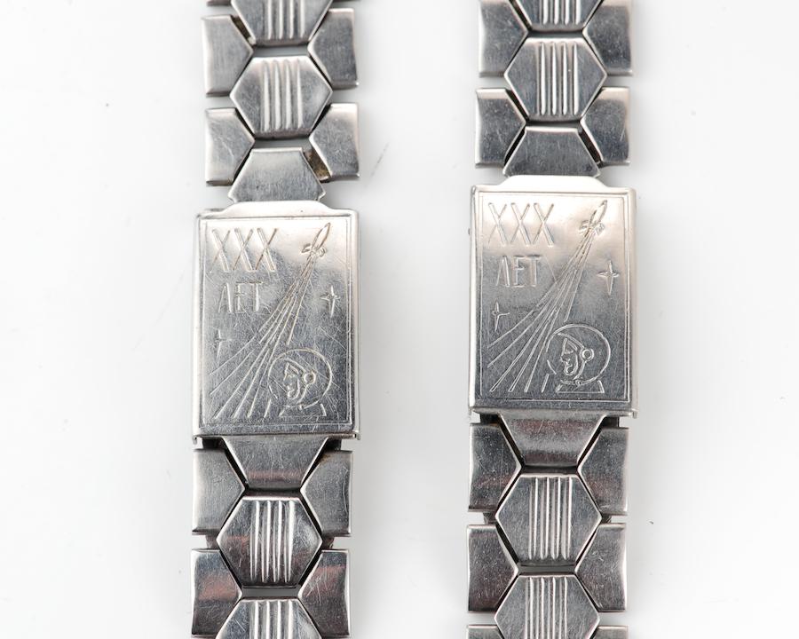 Vintage steel watch bracelet - 30th anniversary of man in space