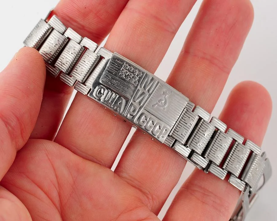 Vintage steel watch bracelet - USA & Soviet Union friendship