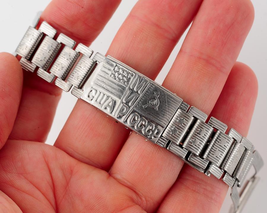Vintage steel watch bracelet - USA & Soviet Union friendship