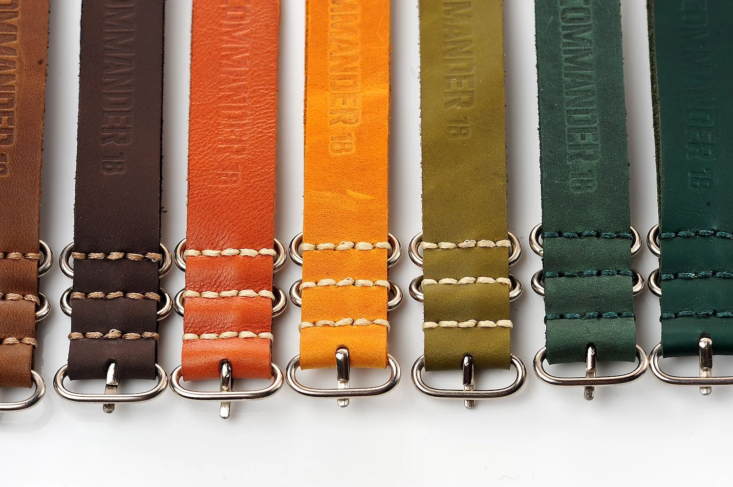 NATO Commander® version 2: genuine leather straps in 13 shades - hand stitched!
